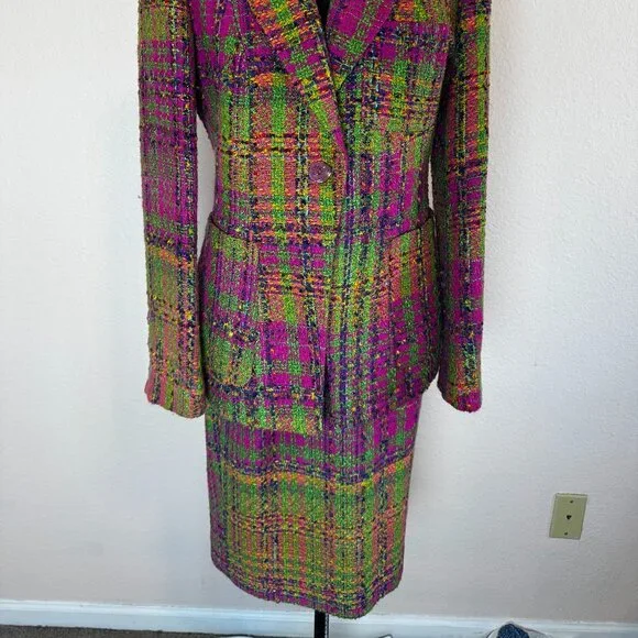 Vintage Bazar Christian LaCroix Sz 40FR Multicolor Wool Blend Blazer and Skirt - Picture 15 of 16